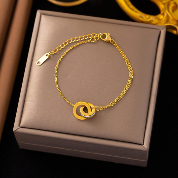 Roman Numeral Double Ring Necklace